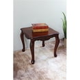 thumbnail image 1 of International Caravan Windsor Square Carved End Table in Walnut Stain, 1 of 3