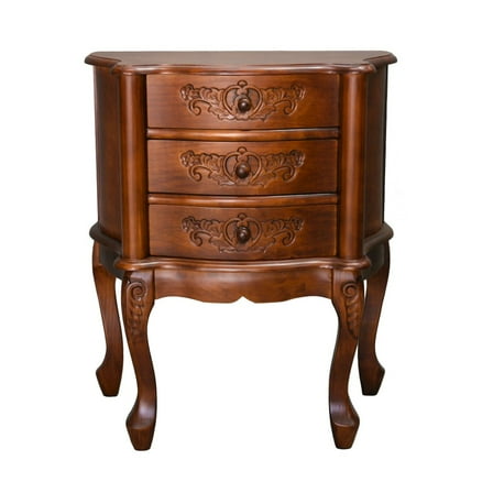 International Caravan Windsor 3 Drawer End Table in Walnut Stain