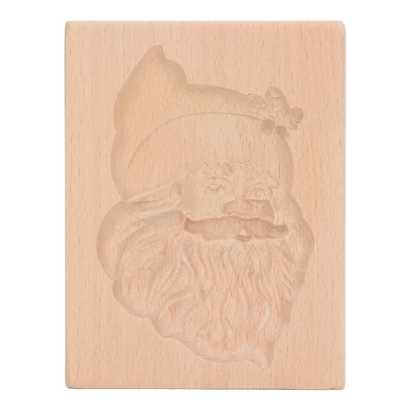 Carved Wooden Cookie Mould, Kitchen Gingerbread Biscuit Press Stamp Embossing Mould for Cookie Stamp Embossing Craft Decorating Baking Tool[Santa Claus]