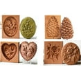 thumbnail image 1 of Carved Wooden Gingerbread Cookie Mold,3D Wooden Baking Mold Cookie Biscuit Press Stamp Molds, Cookie Cutter Set with Provance Rose Cookie Stamp ， DIY Biscuit Chocolate Stamp Mould (4PCS（A）), 1 of 13