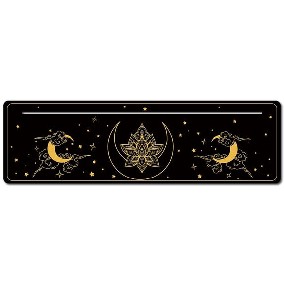 Carved Wooden Tarot Card Stand Holder Tarot Card Altar Stand Witch Divination Tools Rectangle Cloud Pattern 25.4x7.62x0.5cm