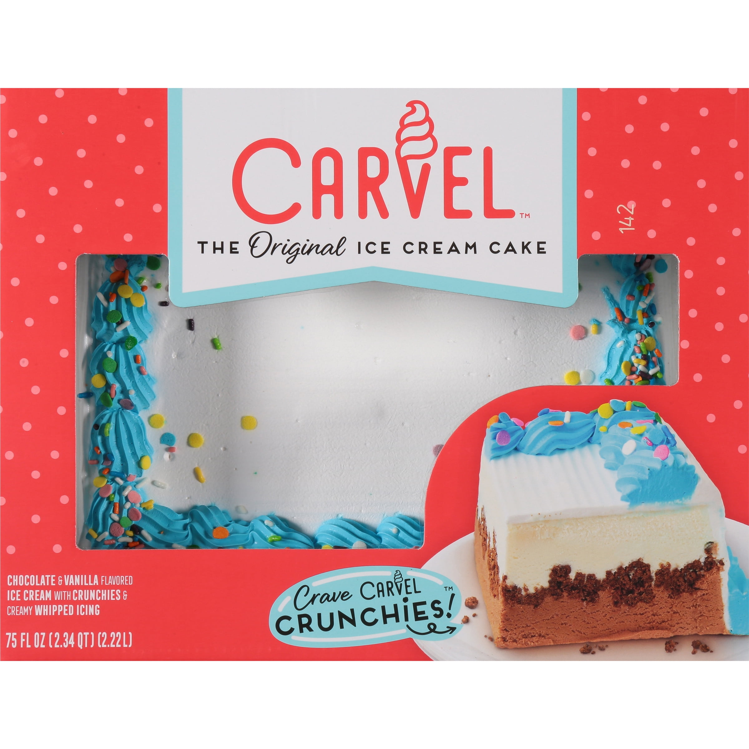 Carvel Family Size Chocolate and Vanilla Ice Cream Cake, Crunchies