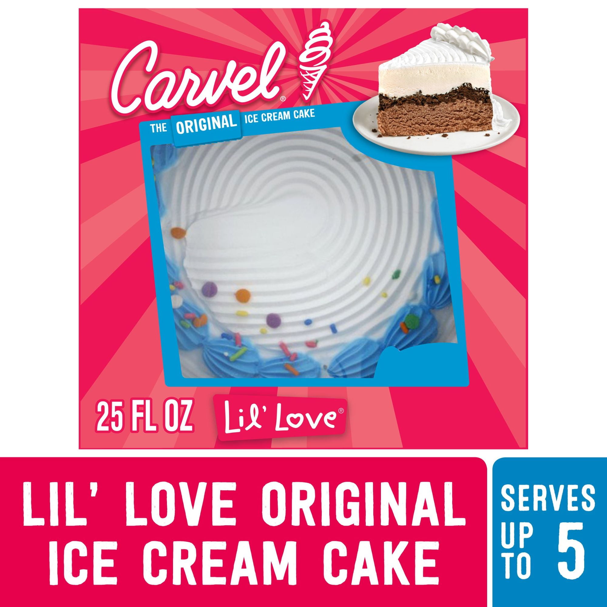 Carvel Lil' Love Ice Cream Cake, Chocolate and Vanilla Ice Cream and  Crunchies,25floz, Frozen