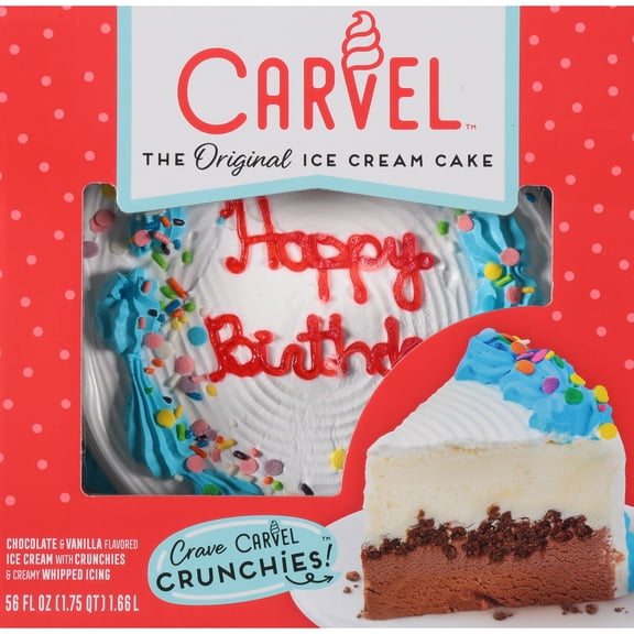 Carvel Chocolate & Vanilla Ice Cream Cake with Crunchies, Round, 56 fl oz - Frozen Dessert