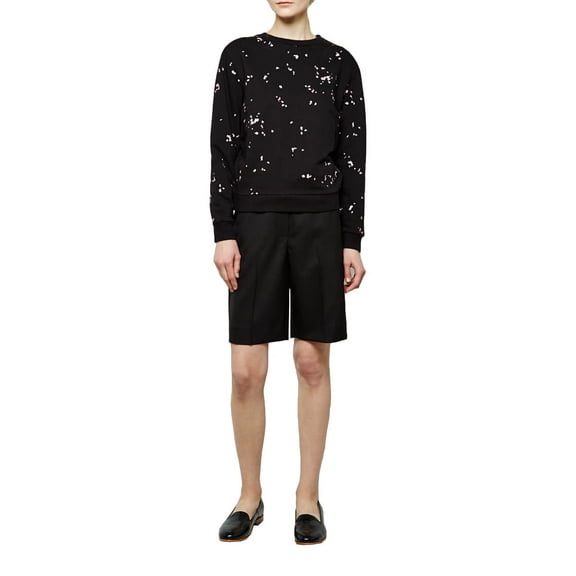 Carven Black Toile Wool Shorts 40