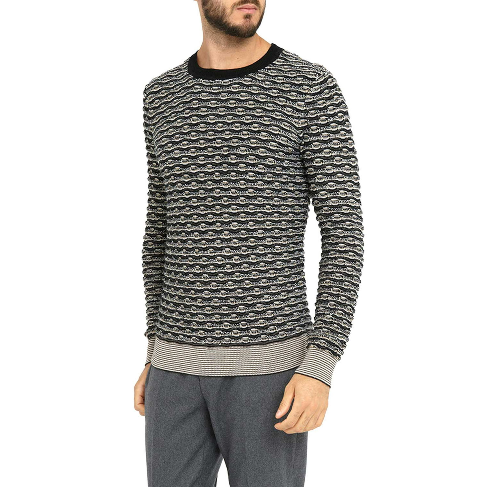 Carven Mens Wool Fantasy Theme Knit Crew Neck Sweater Small S