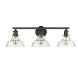Carver 3-Light Black with Clear Glass Bath Vanity Light Carver 3-Light Black with Clear Glass Bath Vanity Light