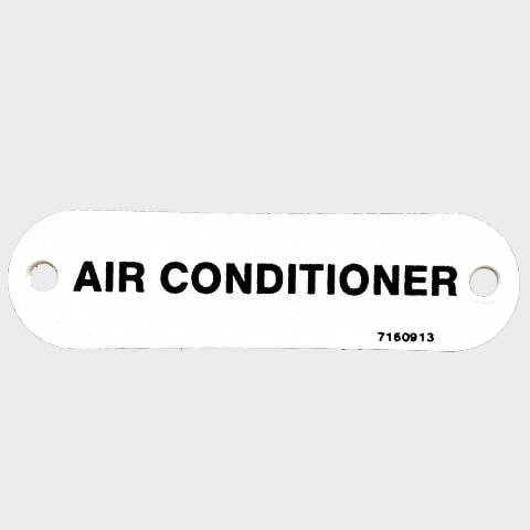 Carver Boat Air Conditioner Label 7160913 | 2 3/4 Inch White Plastic