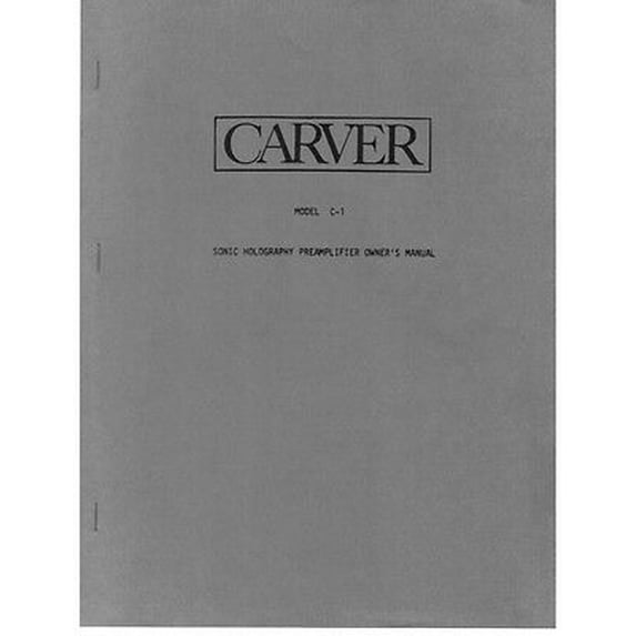 Instruction Manual ONLY for Carver C-1 Amplifier Owners Manual REPRINT