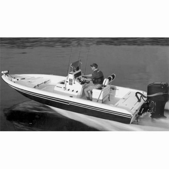 Carver CRV71223S-11 23 ft. Vhull CC Shallow Draft Bay Style O-B Boat Cover - Mist Gray