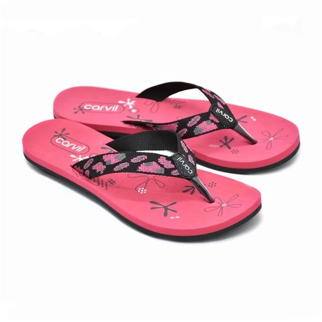 Carvil Sandals 57.JEN.001.W2.40 Jenia Women Beach Flip Flop Sandals, Black & Pink - Size 40
