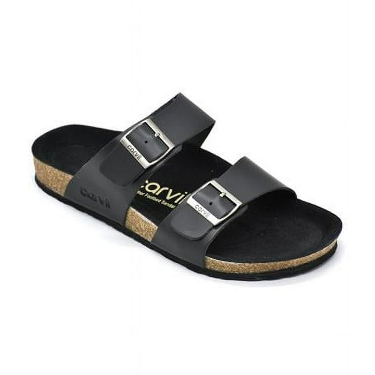 Mens leather footbed sandals top