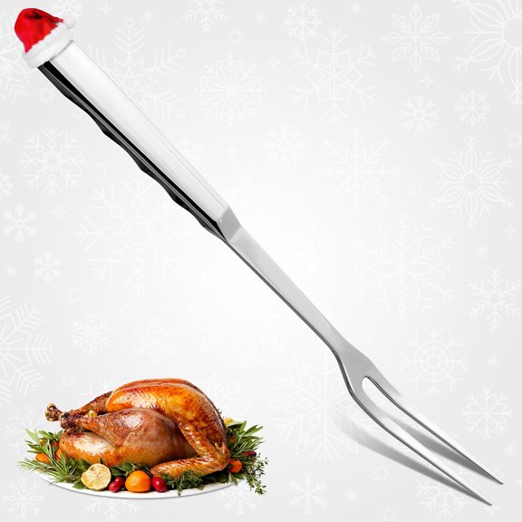 Carving Fork for Meat – 11" Two-Prong Stainless Steel Meat Fork with Long Heat-Resistant Handle, Durable and Practical for Grilling, Cooking, and Serving - Classic BBQ Design