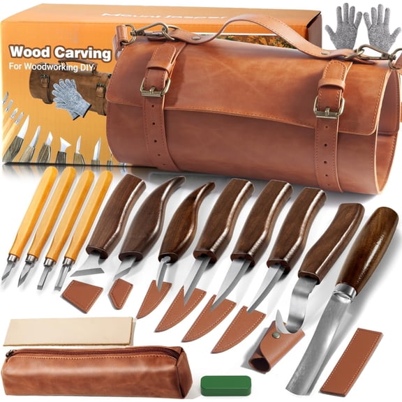 Carving Kit, Deluxe  Carving Tools Whittling Kit with 8 Whittling  & 4 Detail Carving  & Storage Bag, Widdle Kit for Beginners, Carpenter