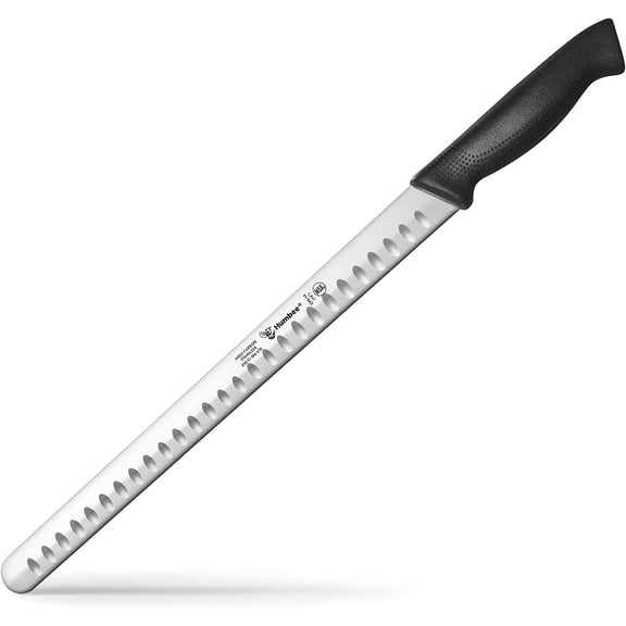 Carving Knife 14-Inch with Razor Sharp Granton Edge for Turkey, Ham, Meat Slicing and Cutting  NSF Certified, German Stainless Steel Blade, Black