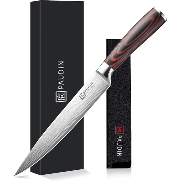 Carving Knife 8 inch, Ultra Sharp Brisket Slicing Knives, Premium Meat Cutting Knives rman Stainless Steel, BBQ with Ergonomic Handle, for Roast, Meats and Vetables