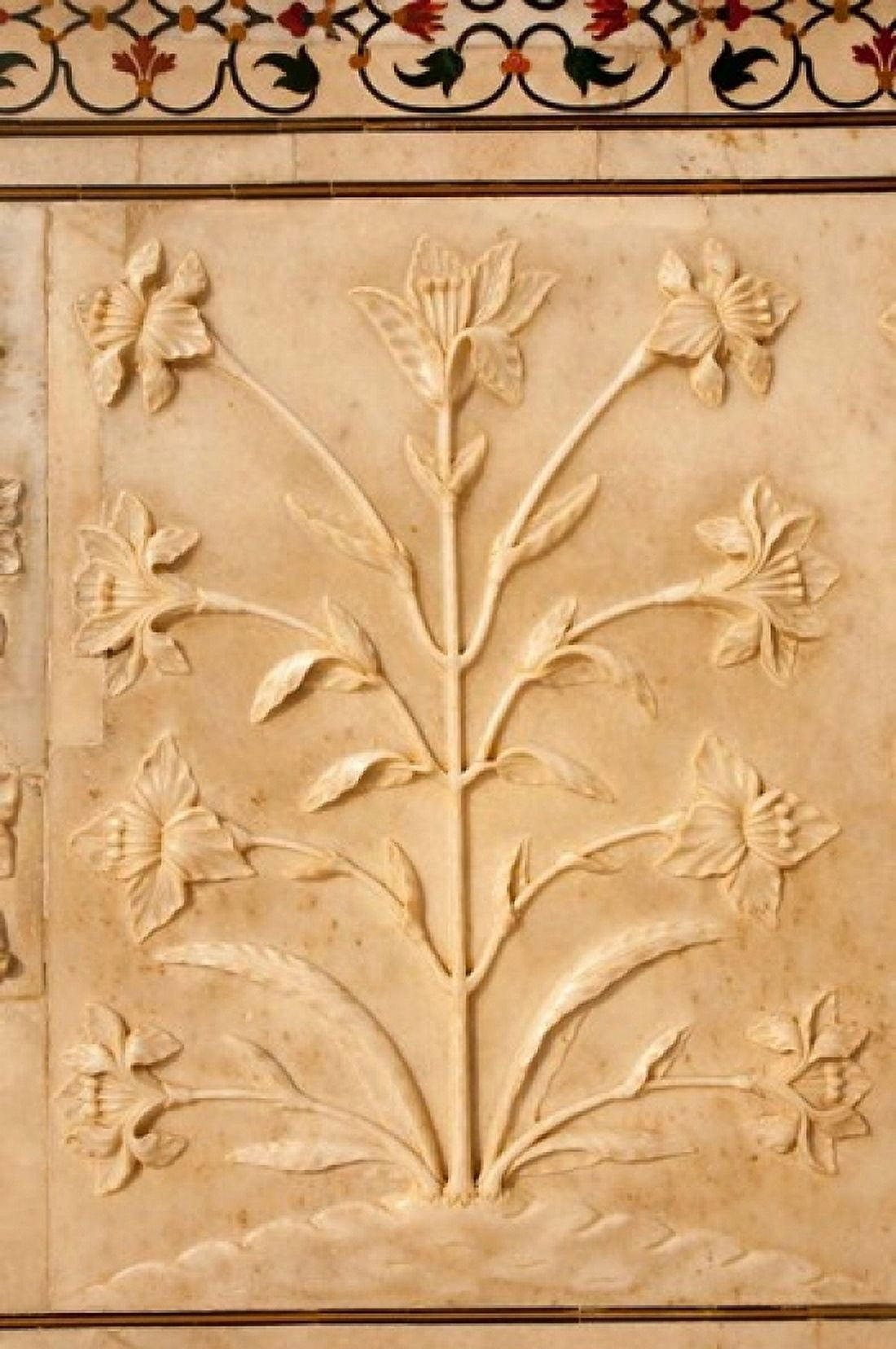 Carving detail Taj Mahal Agra Uttar Pradesh India Canvas Art - Inger Hogstrom DanitaDelimont (24 x 36)