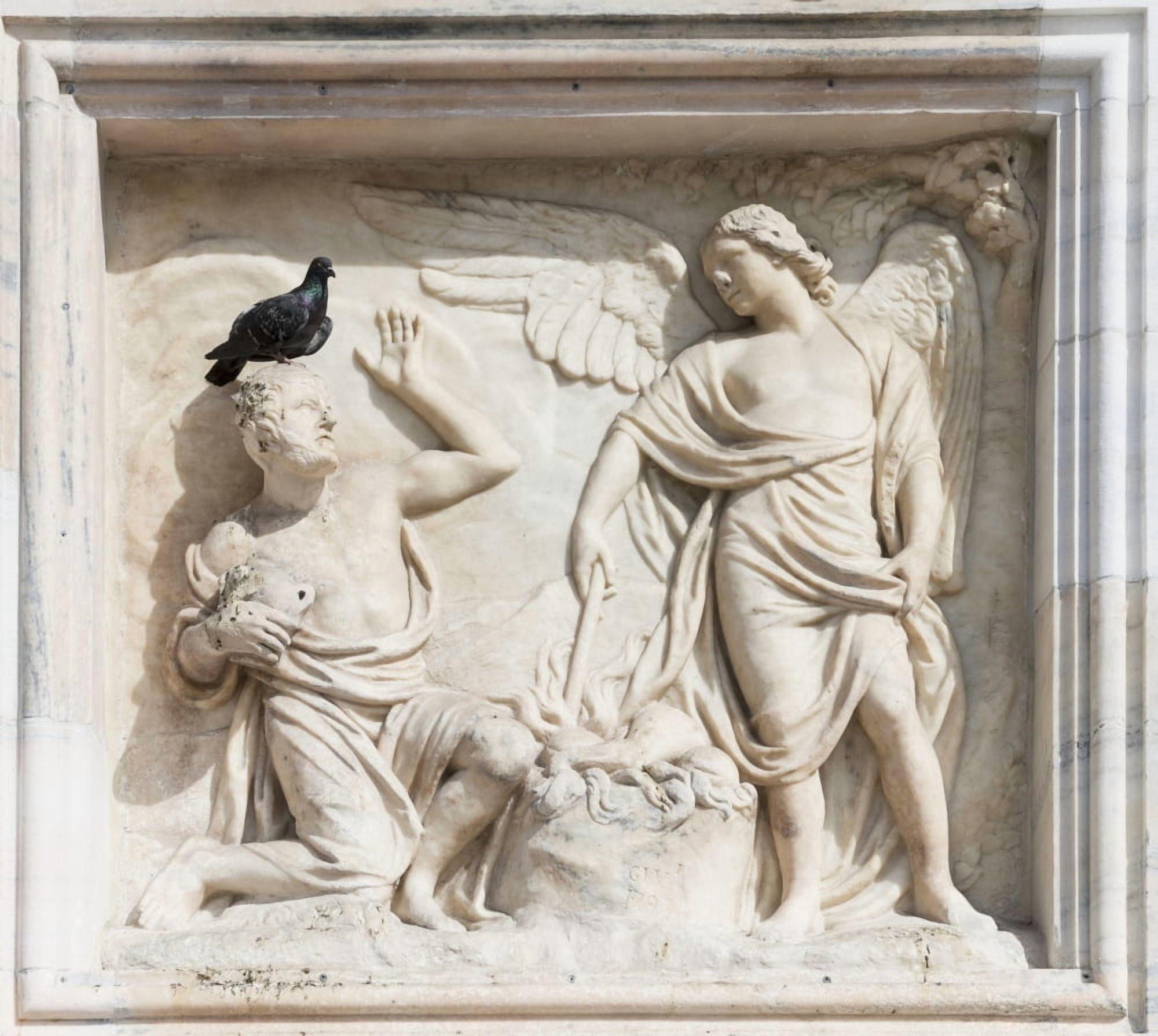 Carving on facade on Milan Cathedral Milan Lombardy Italy Canvas Art - Mats Silvan Design Pics (32 x 28)