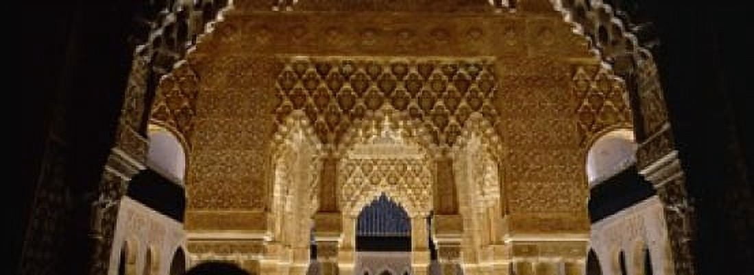 Carving on the wall of a palace Court Of Lions Alhambra Granada Andalusia Spain Canvas Art - Panoramic Images (18 x 7)