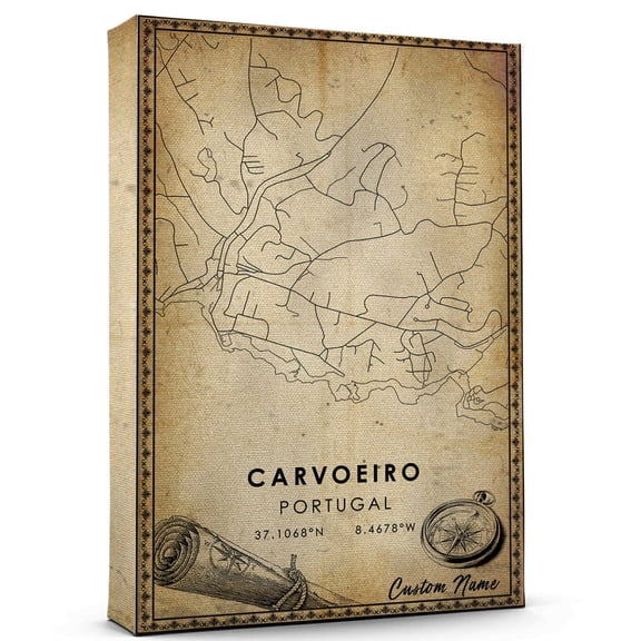 Carvoeiro Map Poster, Portugal Map Art Poster, Canvas, Carvoeiro Map City vintage Poster, Street Map Artwork Poster, Carvoeiro Map Canvas - 89AZ522