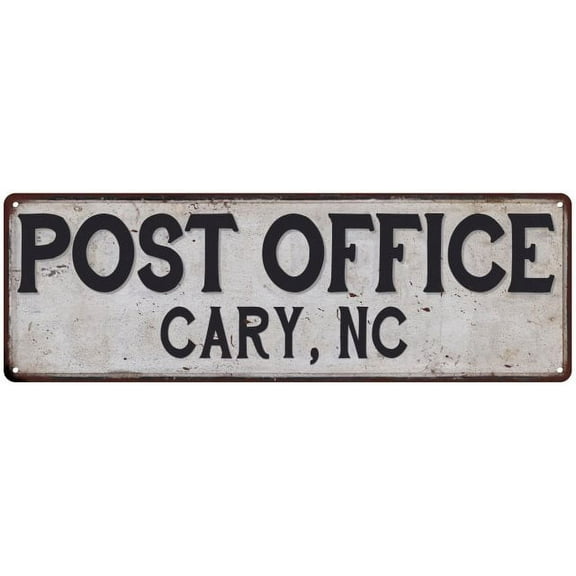 Cary, Nc Post Office Sign Vintage 6x18 206180011148
