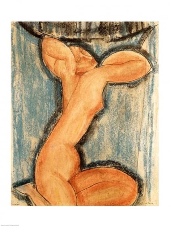 Caryatid 1911 Canvas Art - Amedeo Modigliani (24 x 36)