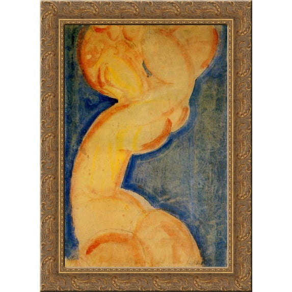 Caryatid 20x24 Gold Ornate Wood Framed Canvas Art by Modigliani, Amedeo