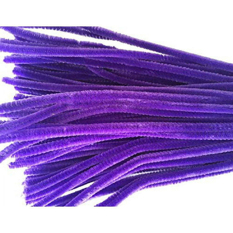 Caryko Super Fuzzy Chenille Stems Pipe Cleaners, Pack of 100 (Purple)