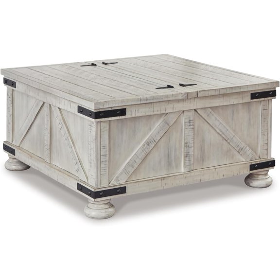 Carynhurst Casual Cocktail Table with Storage, Whitewash