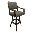 thumbnail image 1 of Casa 30" Solid Swivel Wood Bar Stool - Plumley Cocoa Fabric - Brown Honey, 1 of 3