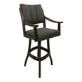 thumbnail image 1 of Casa 30" Solid Swivel Wood Bar Stool - Sanora Brown Fabric - Brown Honey, 1 of 3