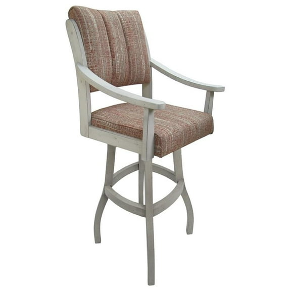Casa 30" Solid Wood Bar Stool - Watusi Madder - Antique White