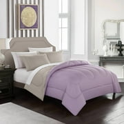 Casa 7-Piece Lavender 100% Polyester Fill Bed in a Bag Comforter Set with Sheets, King