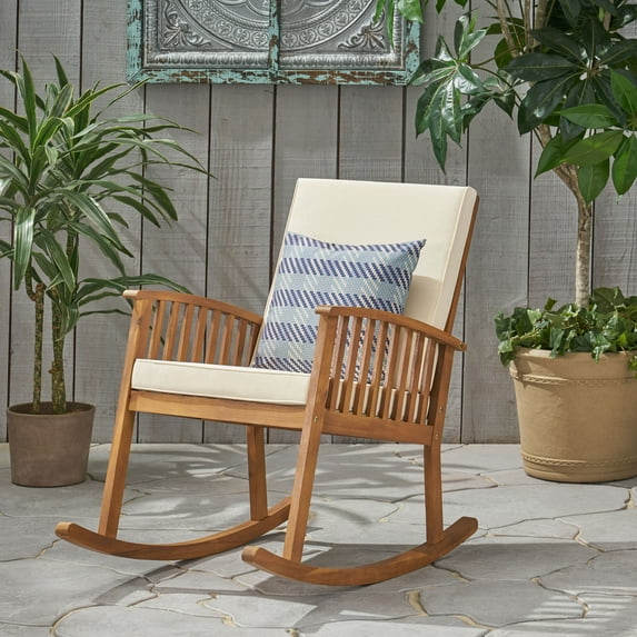 Casa Acacia Rocking Chair,Brown Acacia Wood Garden Outdoor Patio Patio Seating