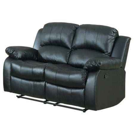 Casa Andrea Milano Classic Bonded Leather Dual Reclining Loveseat, Brown