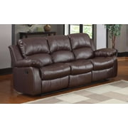 Casa Andrea Milano Classic Recliner Sofa with Dual Reclining Seats Bonded Leather, Black