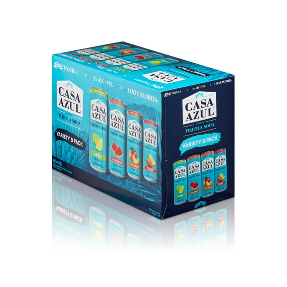 Casa Azul Tequila Soda Variety, 8 Pack, 12 oz Cans 5% ABV