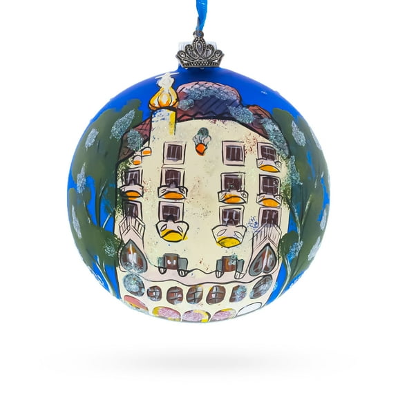Casa Batllo, Barcelona, Spain Glass Ball Christmas Ornament 4 Inches