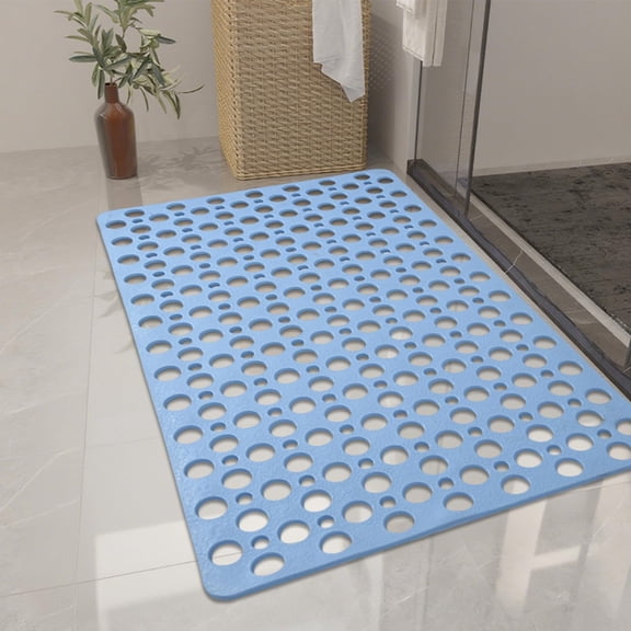 Casa and Beyond Shower Mat Non Slip Bath Mat Secure Shower Mat Easy to Clean Drains Fast Easy Dry Cut Soft Machine Washable Bathtub mat for Inside Shower (Grey,27.6 * 15 in)