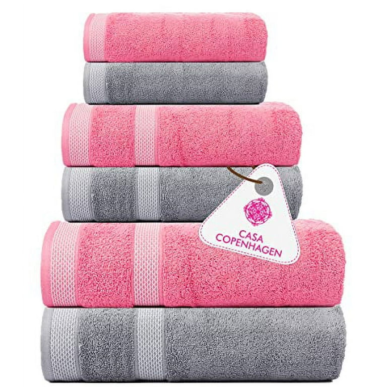 Pink & grey towels sale