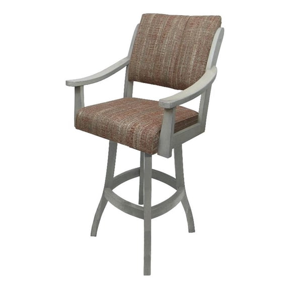 Casa Counter 26" Solid Wood Bar Stool - Watusi Madder Fabric- ET Wood