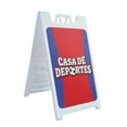 thumbnail image 1 of Casa De Deportes  24" x 36" Double Sided A-Frame Sidewalk Sign, Includes 2 Plastic Inserts | Foldable Portable White Signicade Sandwich Board Signs, 1 of 5