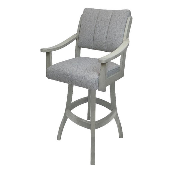 Casa Extra Tall 34" Solid Wood Bar Stool - Hemsath Slate Fabric - ET Wood