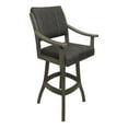 thumbnail image 1 of Extra Tall Solid Wood Stool Casa 34" Seat - Elk Charcoal Fabric -Asian Gray Wood, 1 of 3