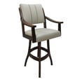 thumbnail image 1 of Casa Extra Tall 34" Solid Wood Bar Stool - Ocean Beige Vinyl - Brown Honey, 1 of 3