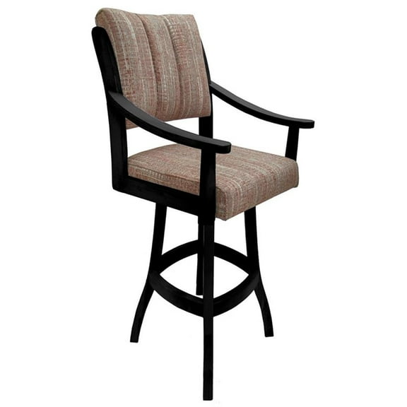 Casa Extra Tall 34" Solid Wood Bar Stool - Watusi Madder Red Fabric - Black