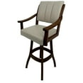 thumbnail image 1 of Casa Extra Tall 34" Solid Wood Bar Stool - Ocean Beige Vinyl - Brown, 1 of 2
