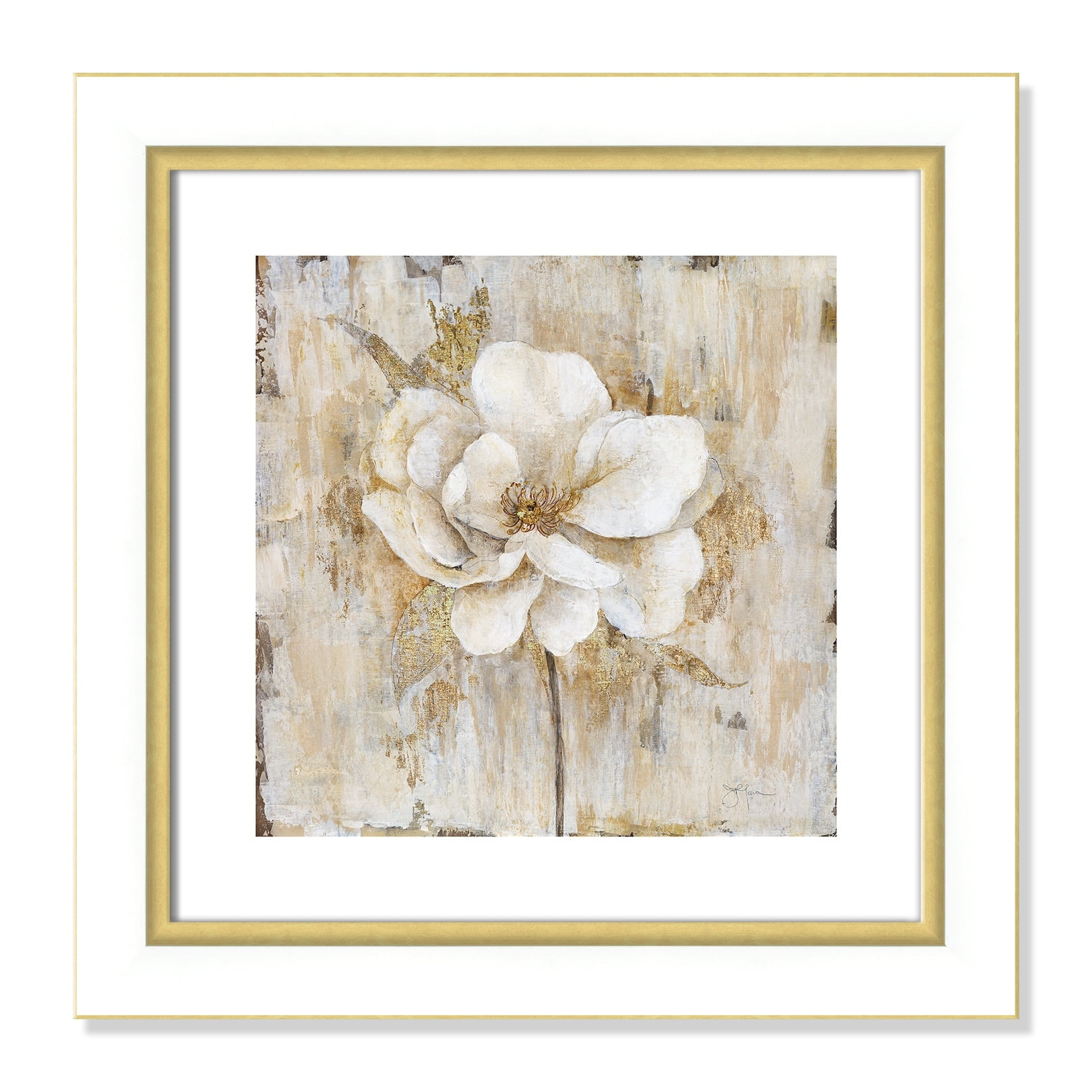 Venetian Gold Botanical II White and Gold Framed Art Print