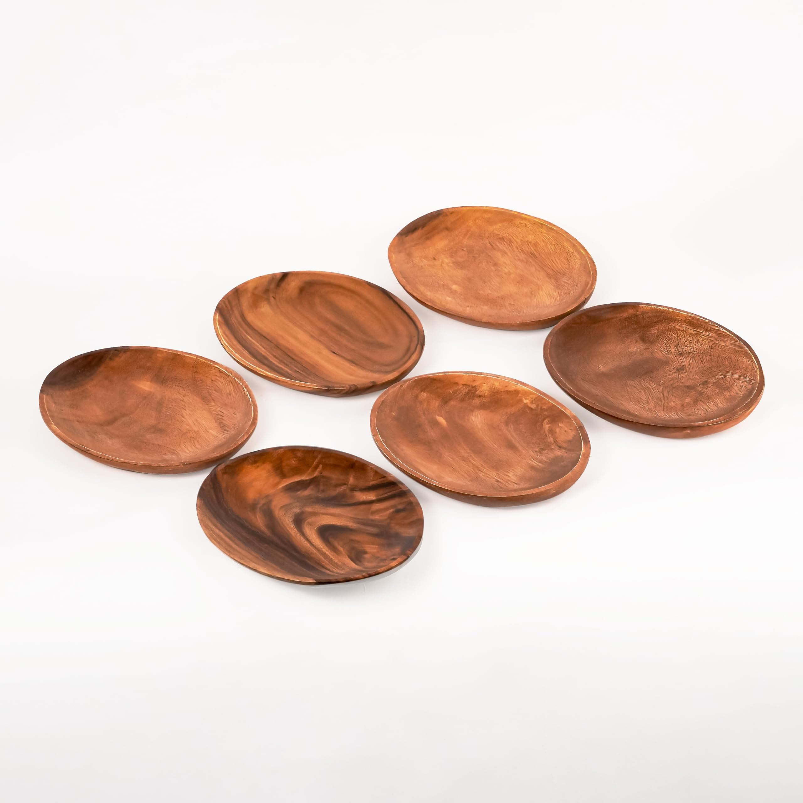 Casa/Legno 10-Inch Oval Platter Set of 6 - Serving Tray for Food ...