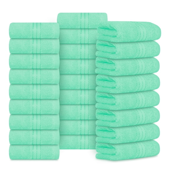 Casa Lino 26Pcs Washcloths (12" x 12") - 100% Cotton, 400GSM, Ultra Soft & Highly Absorbent (Sky Blue)
